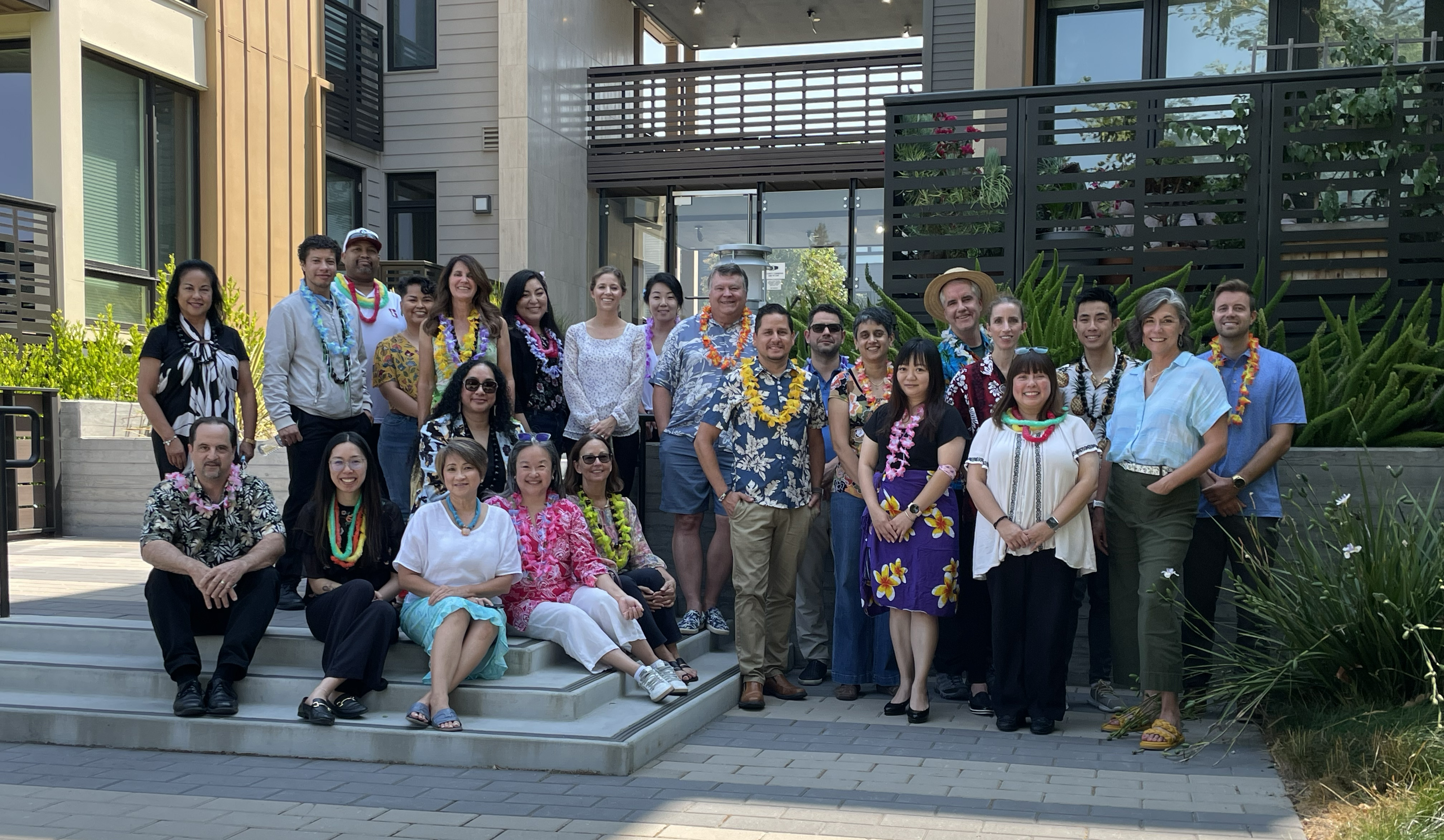 FSH staff group photo in front of University Terrace building
