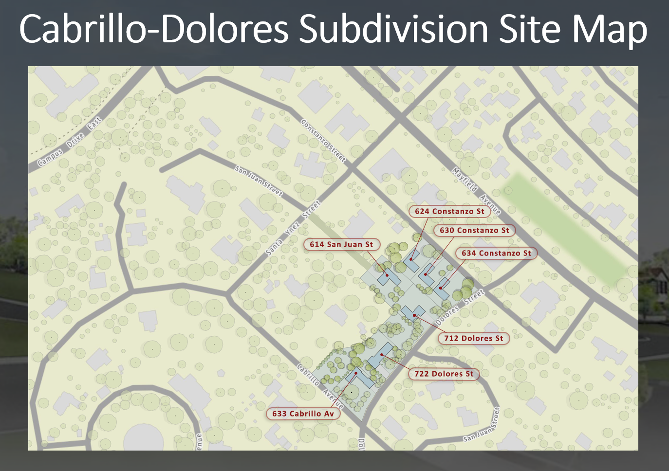 Cabrillo-Dolores Subdivision Site Map