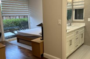 view of bedroom and bathroom